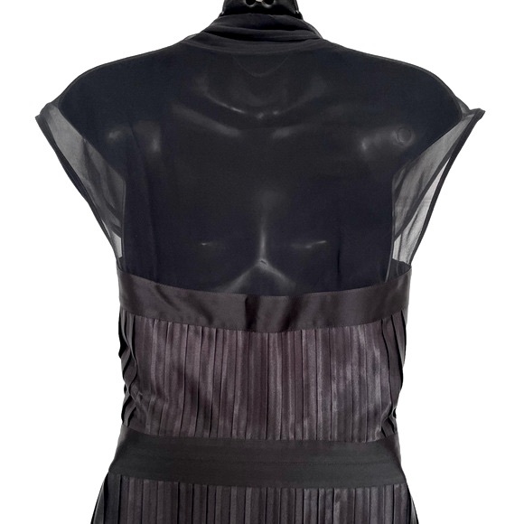 La Perla Black Silk Blend Accordion Pleated Cocktail Evening Gown Size 42 (US 6) - Picture 14 of 15